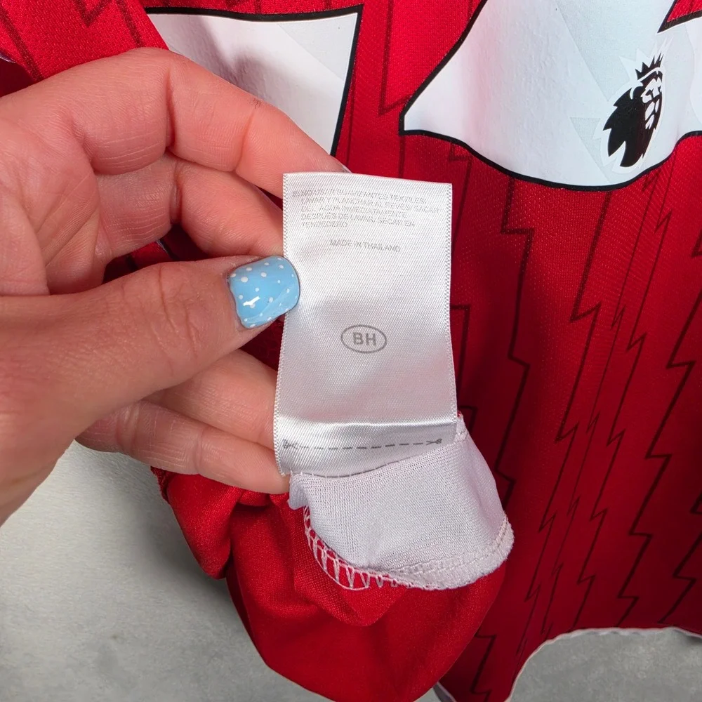 Arsenal Jersey Men's L Red White Emirates Fly Better 22 Soccer Futbol Blokecore